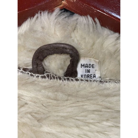 Contempo Casuals Vintage VTG 90s Brown Leather & Shearling Jacket Womens Size S - Picture 7 of 9